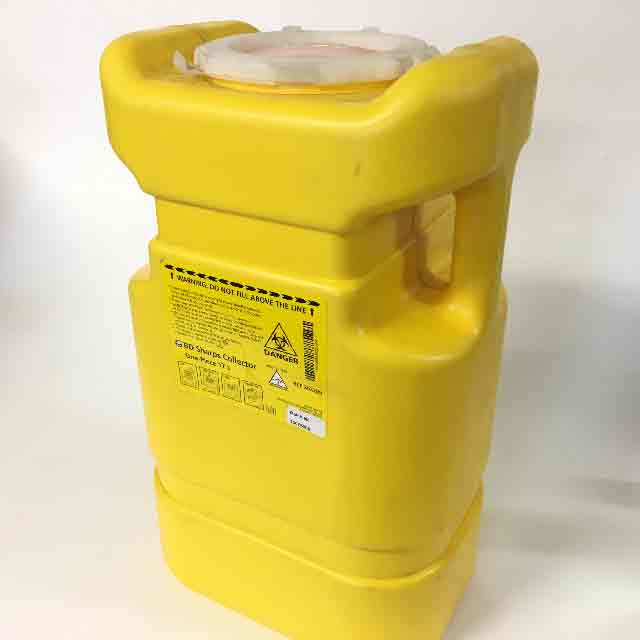 SHARPS CONTAINER, X-Large Yellow Plastic